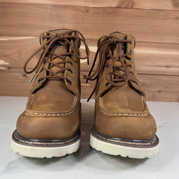 Ariat Rebar Wedge Distressed Brown Moc Toe 6" Waterproof  Work Boot Women's 9 B - Picture 8 of 16